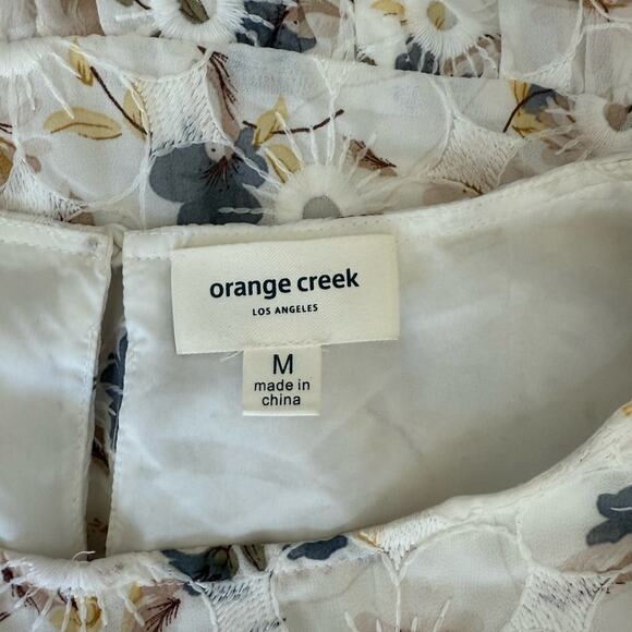 ORANGE CREEK IVORY FLORAL TIERED EMBROIDERED MATERNITY DRESS SIZE MEDIUM - Picture 8 of 9